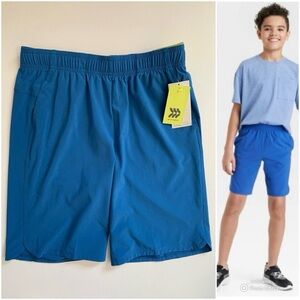 All In Motion Blue Lightweight Flex Fabric Pull-On Shorts Boys Size Large NWT